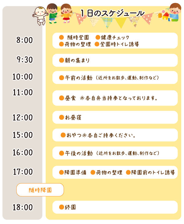 1日のスケジュール